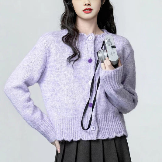 Loose Soft Glutinous Knitted Cardigan Chic Top