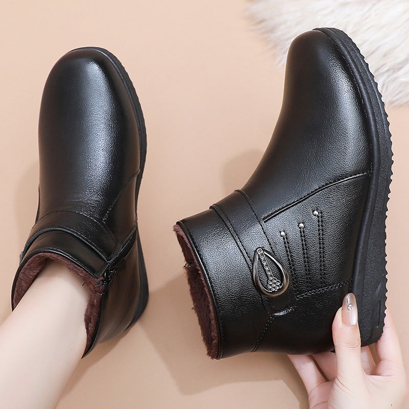 Soft-soled Non-slip Flat-bottomed Plus Velvet Women's Shoes