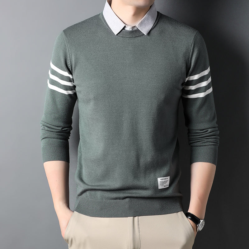 Vinter Crew Neck Trend Herre Sweater Toppe
