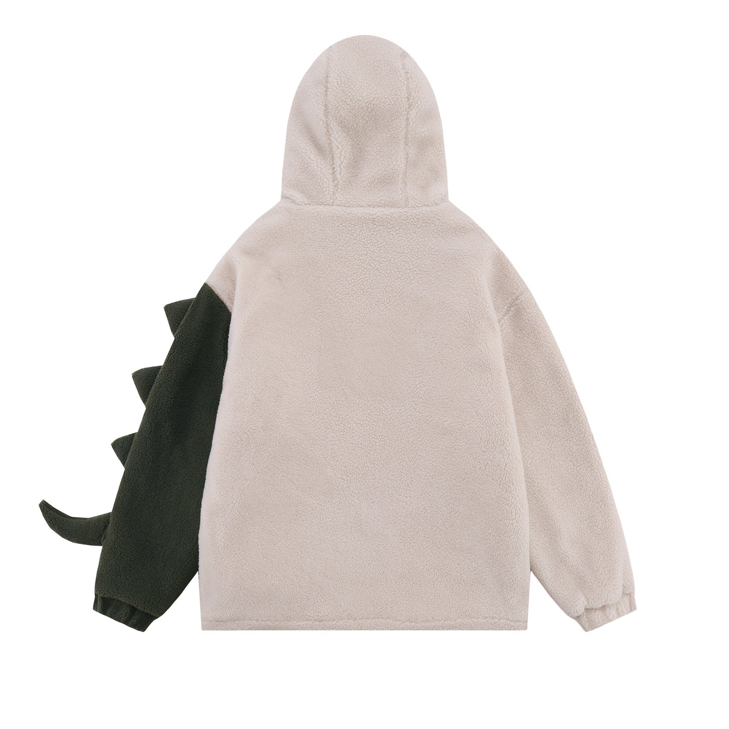 Design Sense Dinosaur Spliced Lamb Wool Coat Female