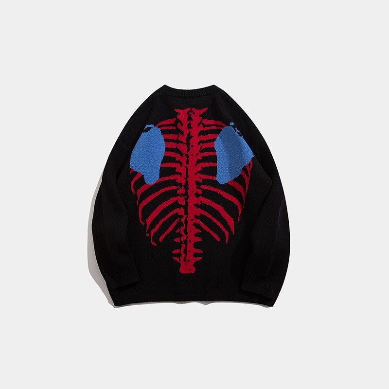 Cashmere European And American Skull Pattern Pullover Sweater Girl
