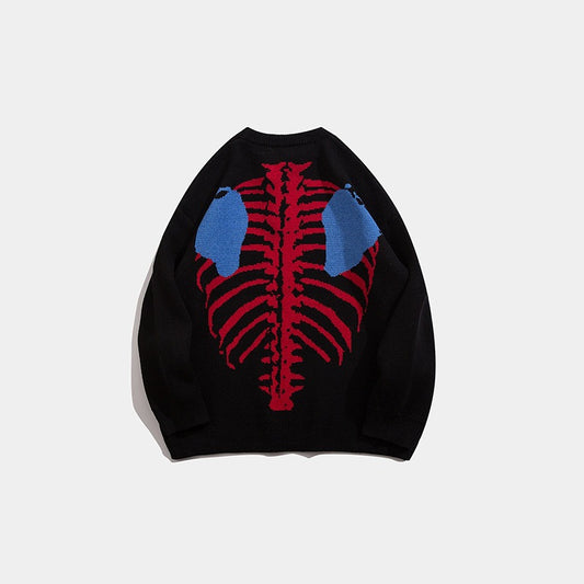 Cashmere European And American Skull Pattern Pullover Sweater Girl