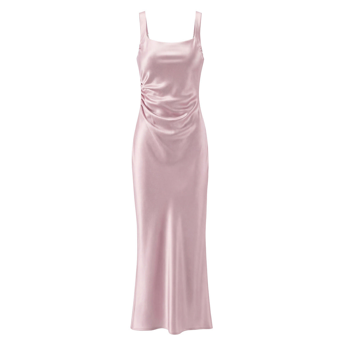 Double Shoulder Strap Tied Fish Tail Dress