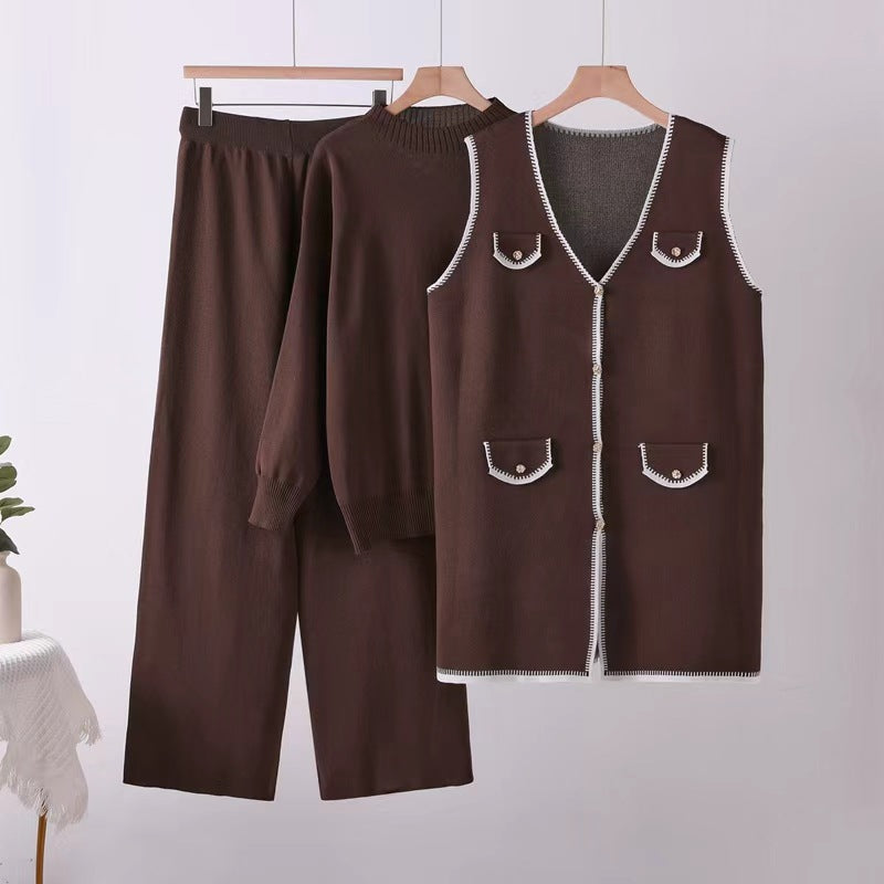 French-style Waistcoat Jacket Knitted Vest