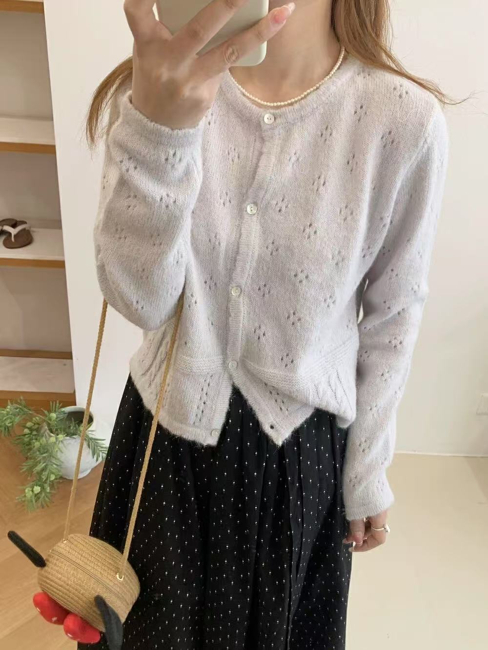 Hollow Sun Protection Sweater Women's Overall Spring Sling Outer Tops