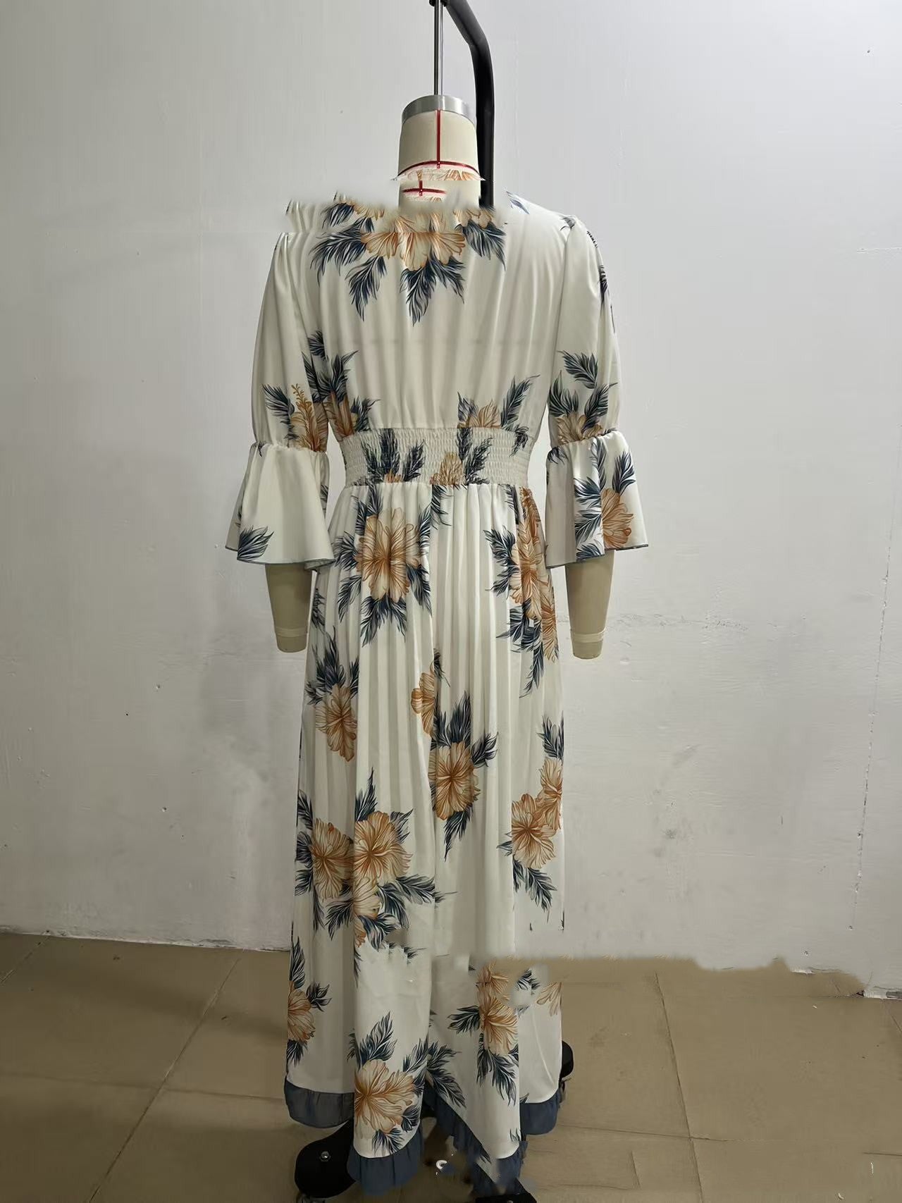 Printed Dress With A Flared Hem For Women