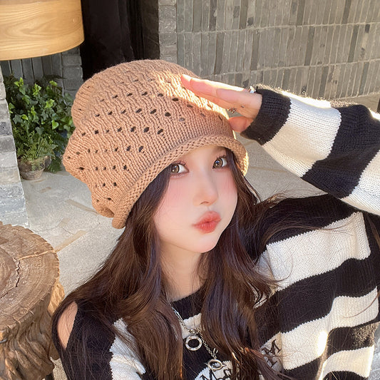 Breathable Closed Toe Hat Trendy Big Head Circumference Loose Pile Heap Cap