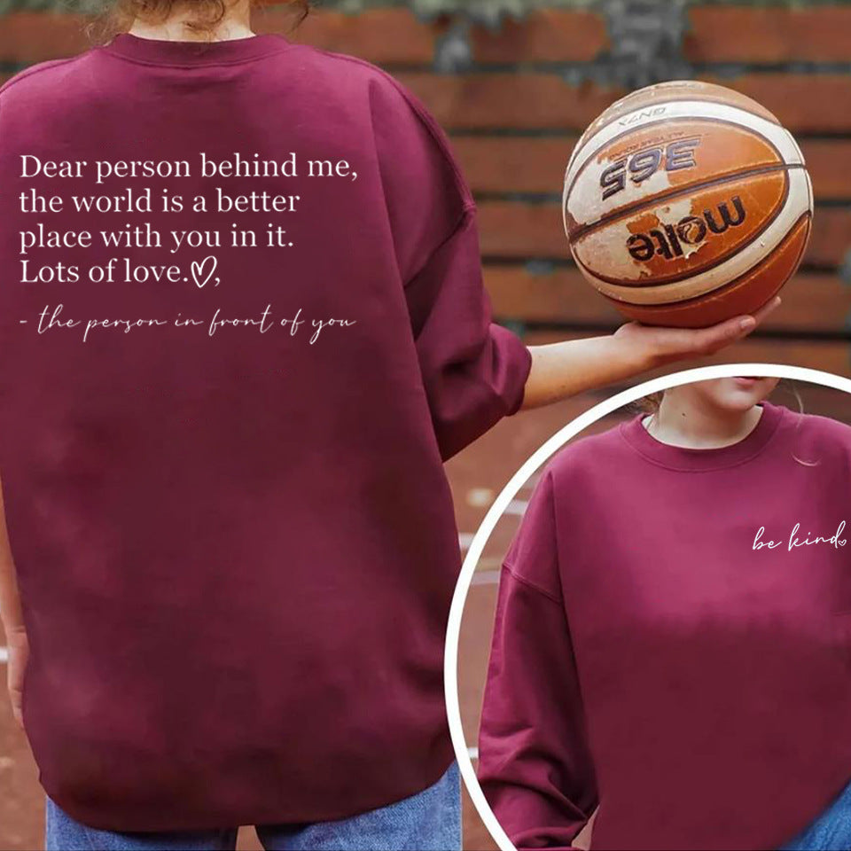 Toppe Vær Venlig Logo Sprog Dame Velsignelse Inspirerende Lærer Løs Sweater