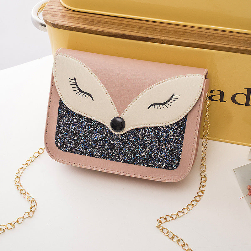 Fashion Contrast Sequins Small Square Bag Lady
