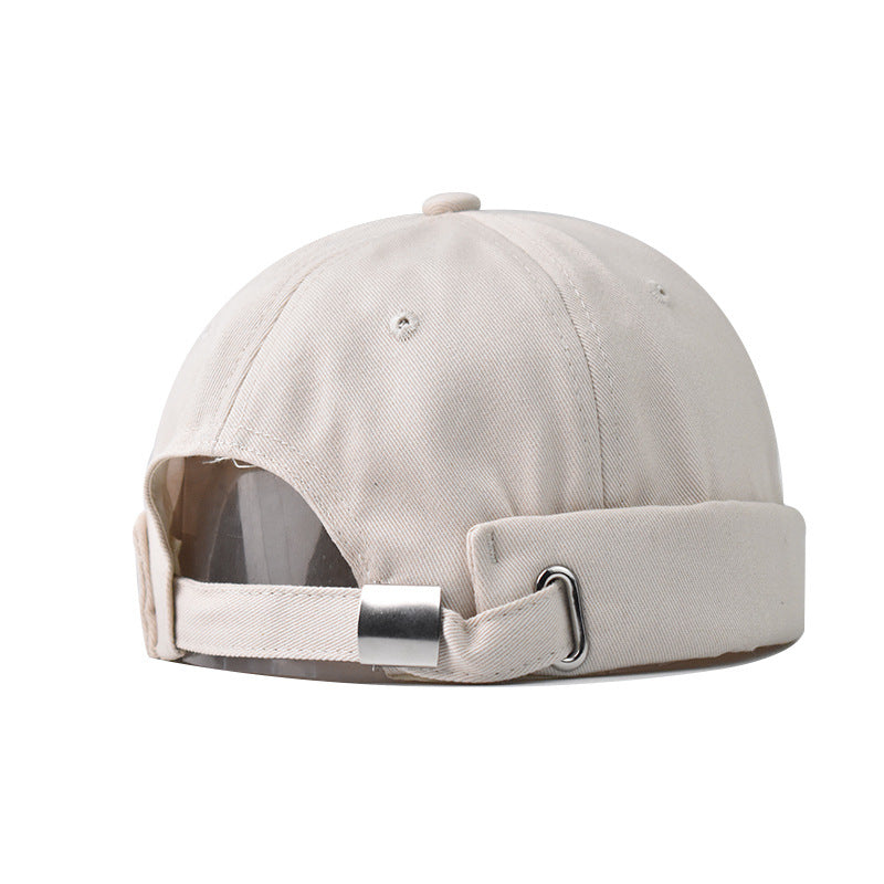 Men's And Women's Retro Versatile Solid Color Brimless Hat