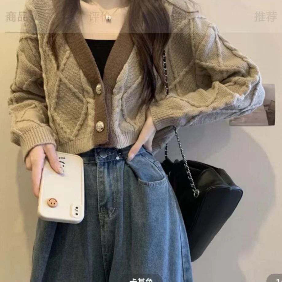 Short Knitted Sweater Coat New Springautumn Style