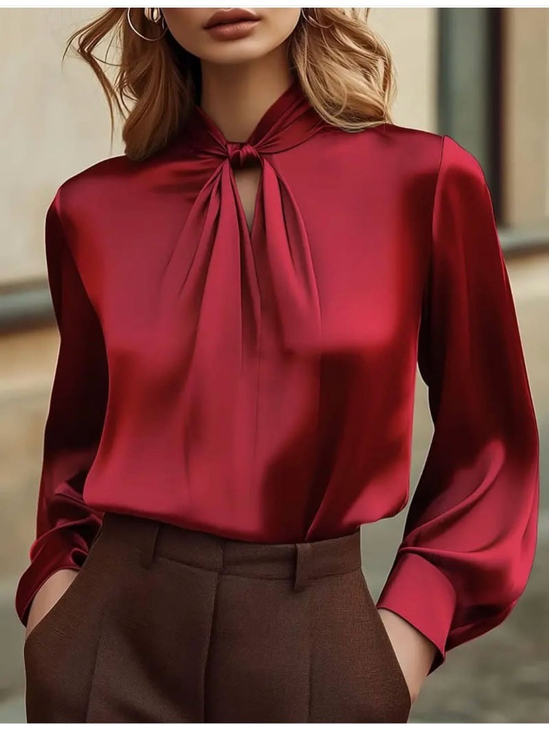 Fashionable And Stylish Hollow-out Long Sleeve Versatile Niche Chic Shirt