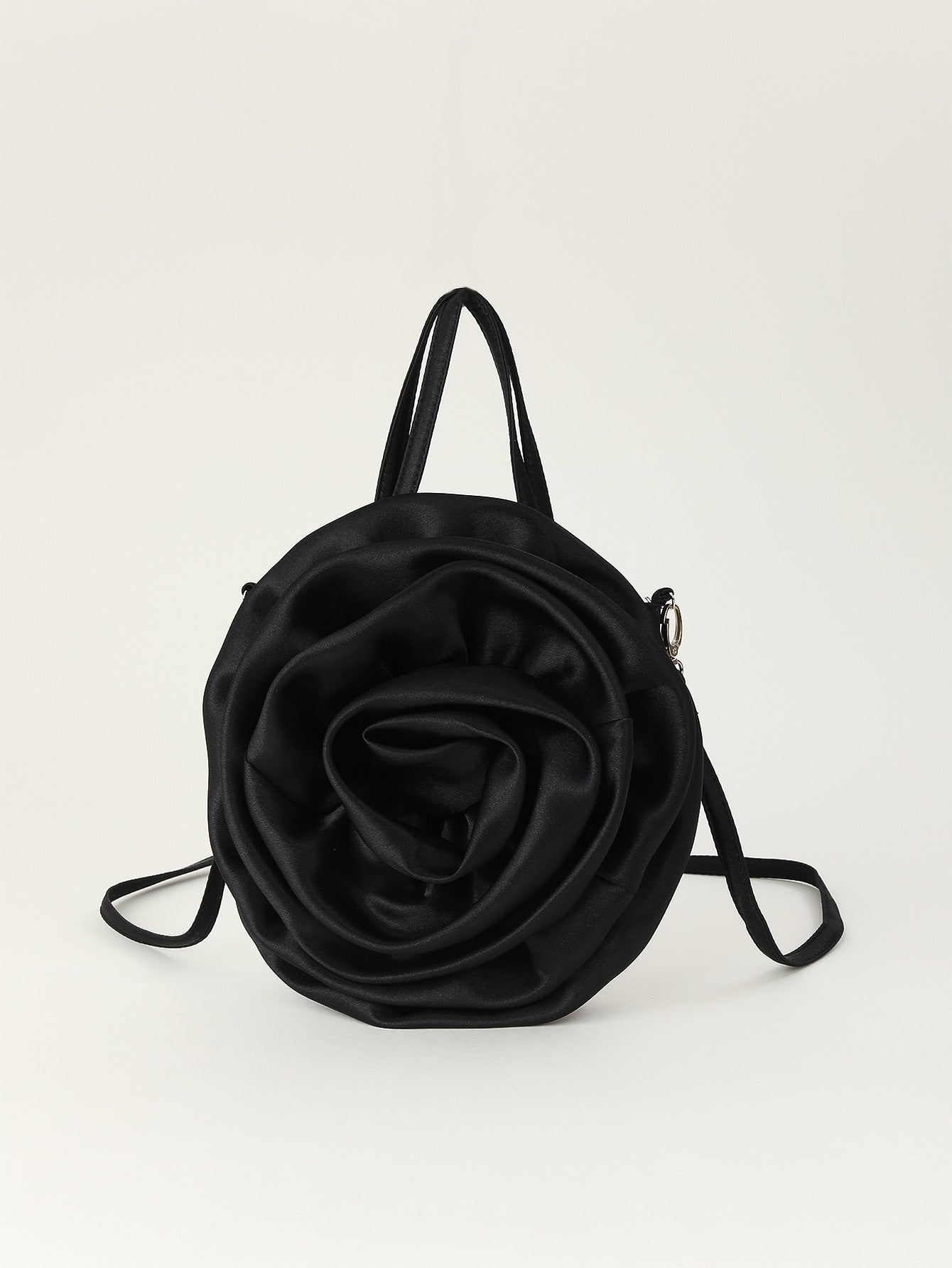 Satin Satin Three-dimensional Rose Flower Shape Portable Crossbody Party Wedding Female Dinner Bag
