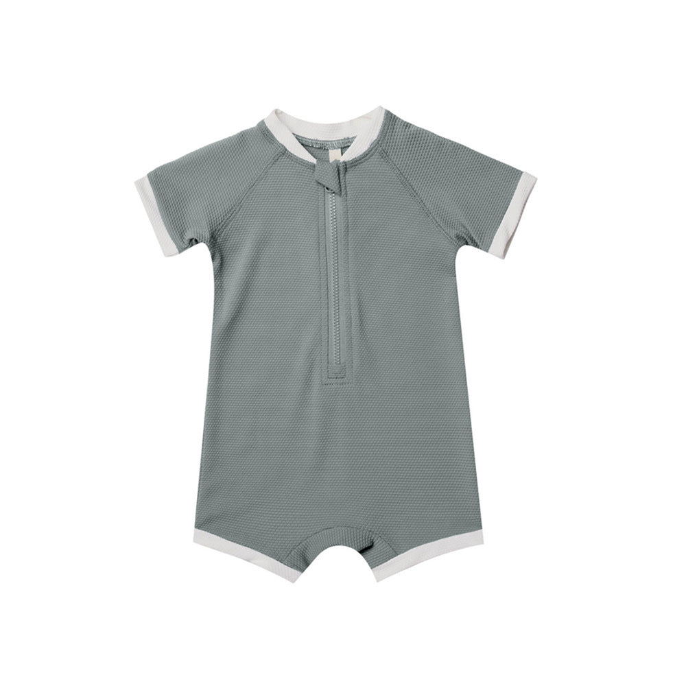 Boys And Girls Baby Short Sleeve Quick-drying Printing One-piece Swimsuit
