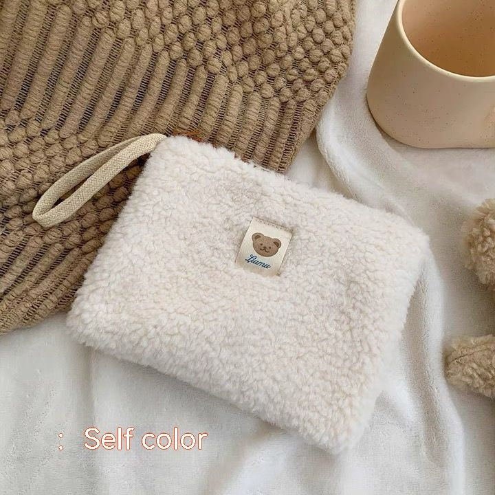 Portable Plush Cute Bear Cosmetic Storage Bag