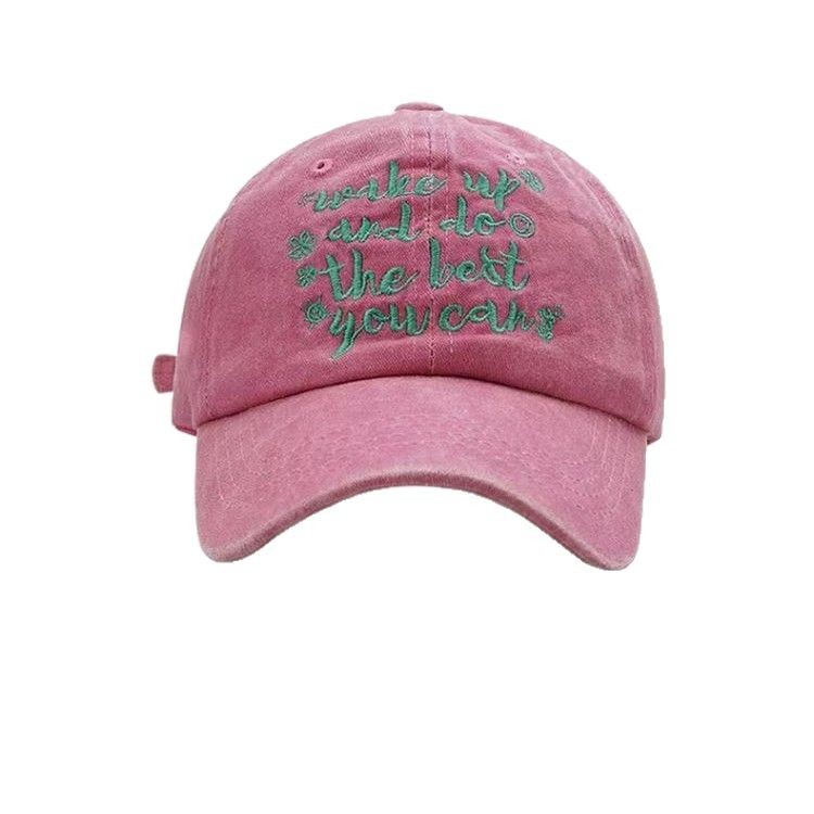 Face-looking Small Letters Soft Top Washed Sun-proof Baseball Cap For Men
