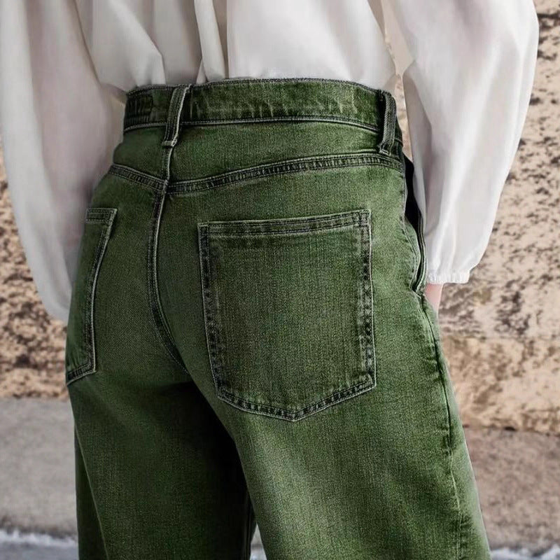 Kvinders stilfulde afslappede jeans med vide ben