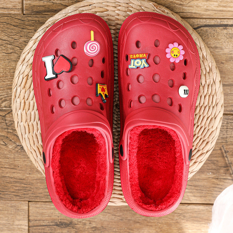 Women's Fleece Cotton Slippers Warm And Comfortable