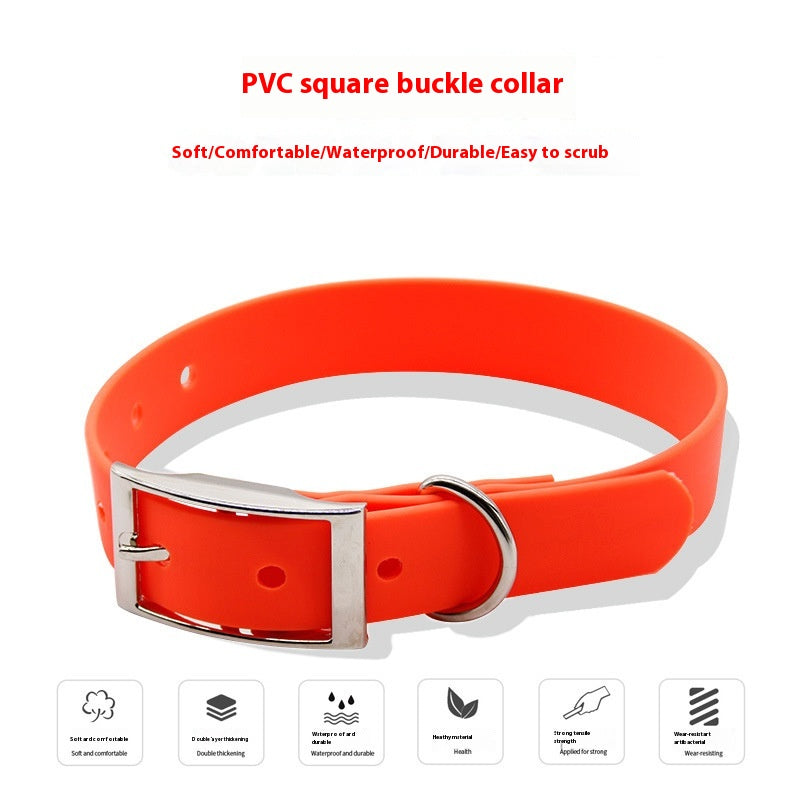 Factory Wholesale PVC Plastic Waterproof Dog Collar Wear-resistant Dog Collar Out Dog Traction Collar Pet Supplies