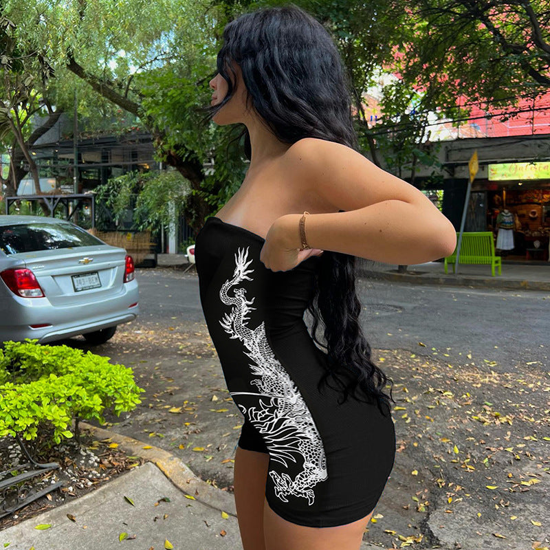 New Country Fashion Dragon Year Limited Personality Dragon Pattern Printed Jumpsuit
