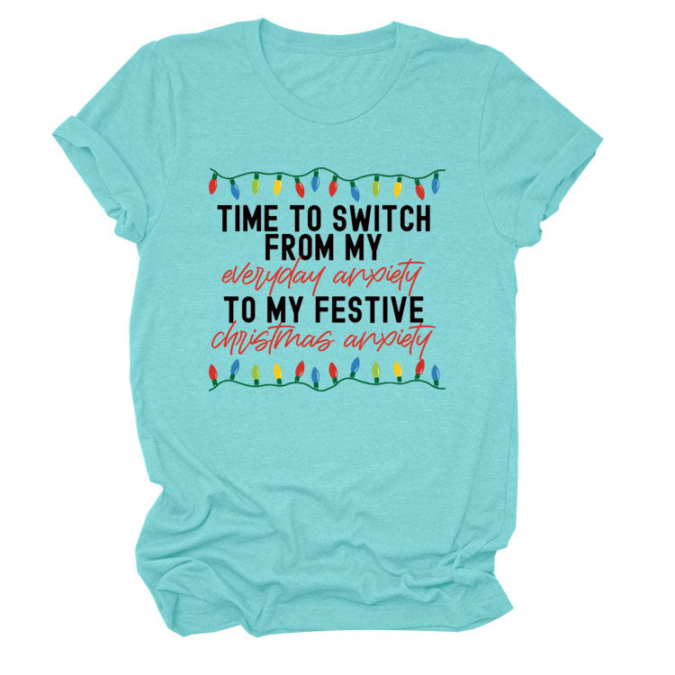 Pattern Printing Casual Short-sleeved T-shirt Women's Tops
