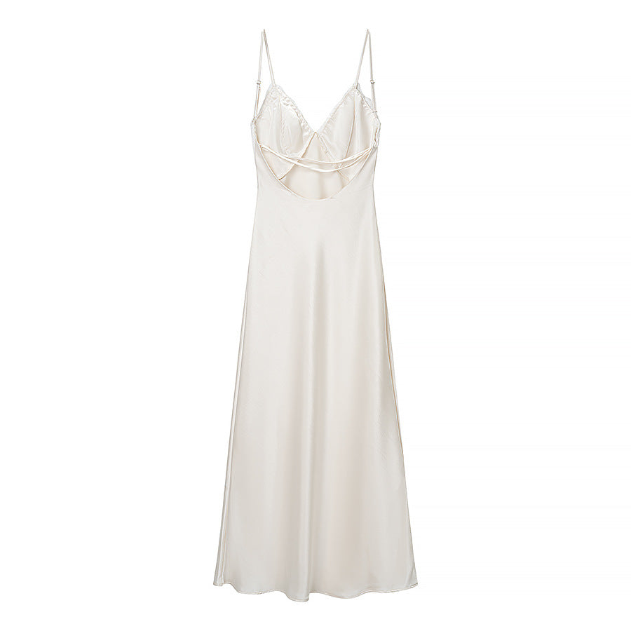 Backless Design Lace Patchwork Dress For Women