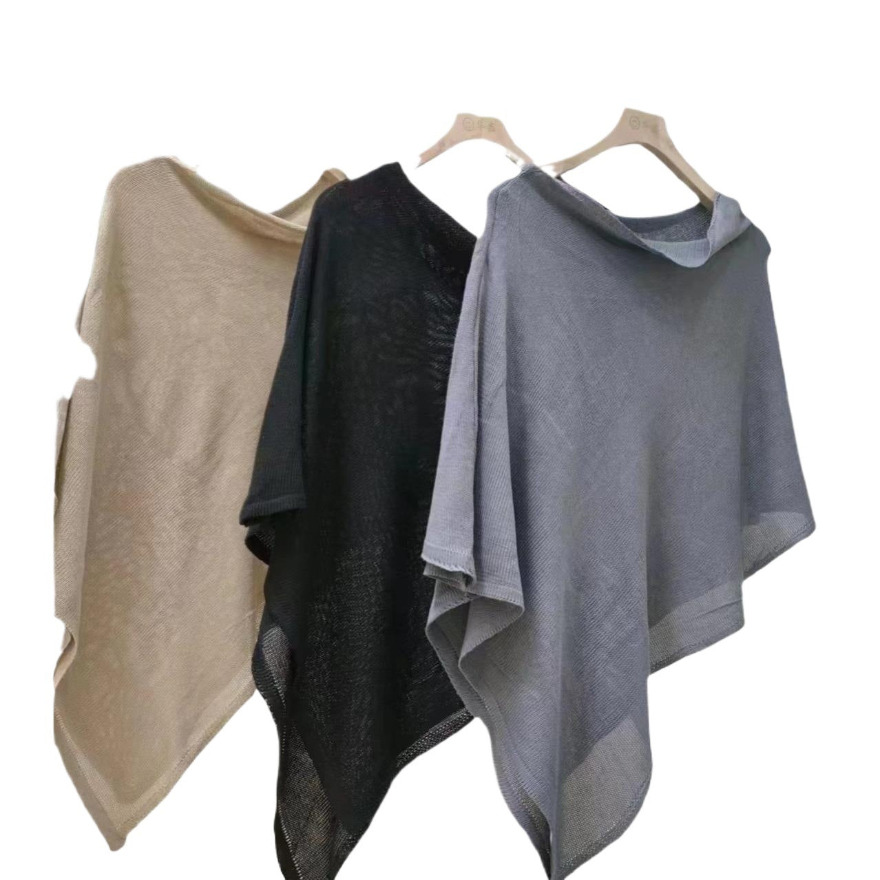 Korean Style Sense Of Design Irregular Sunscreen Shawl Knitted Top
