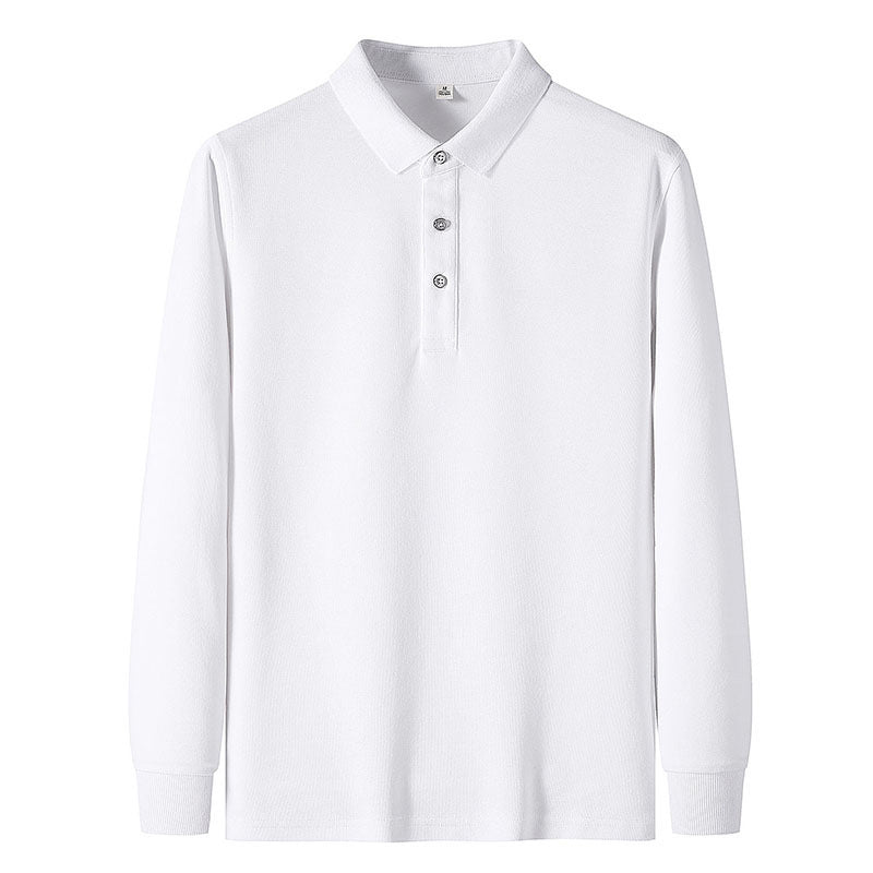 Langærmet polo T-shirt til mænd, afslappet jakke