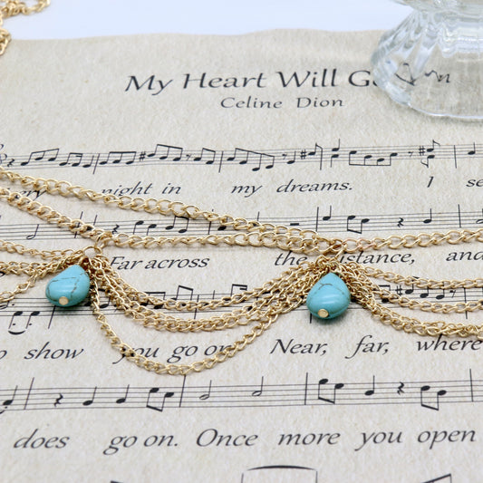 Bohemian Ethnic Style Turquoise Tassel Headband