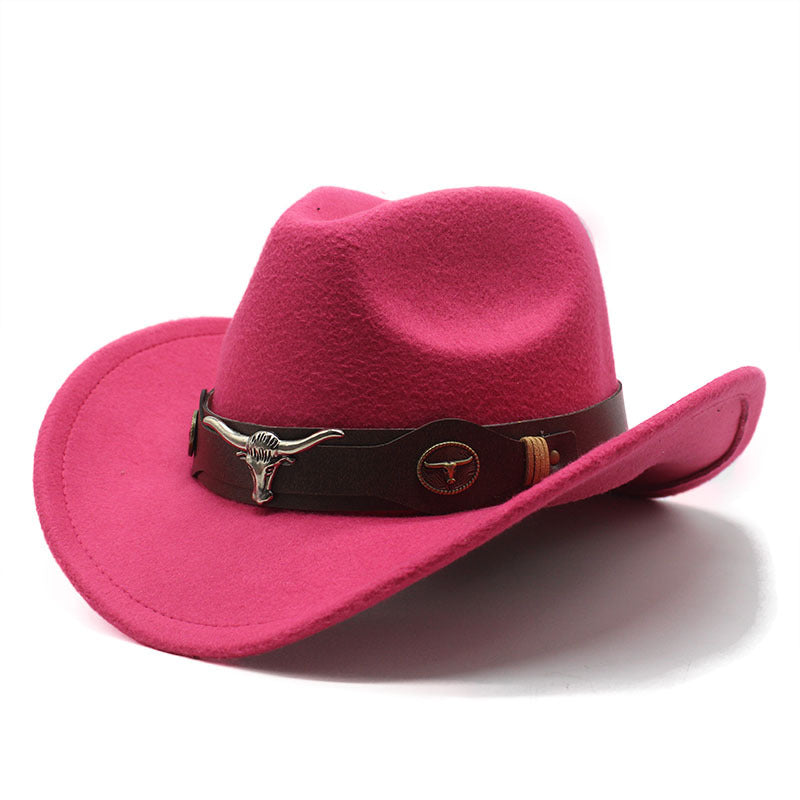 Ethnic Style Cow Standard Western Denim Top Hat