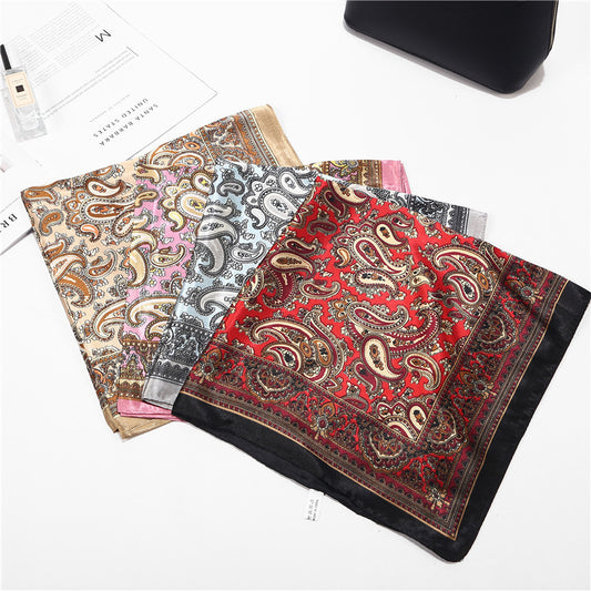Scarf Silk Satin Turban Ladies Square Small Bag Bohemian Turban