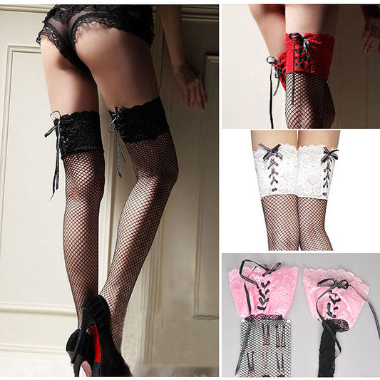 CM10 Lace Side Mid Net High Stockings