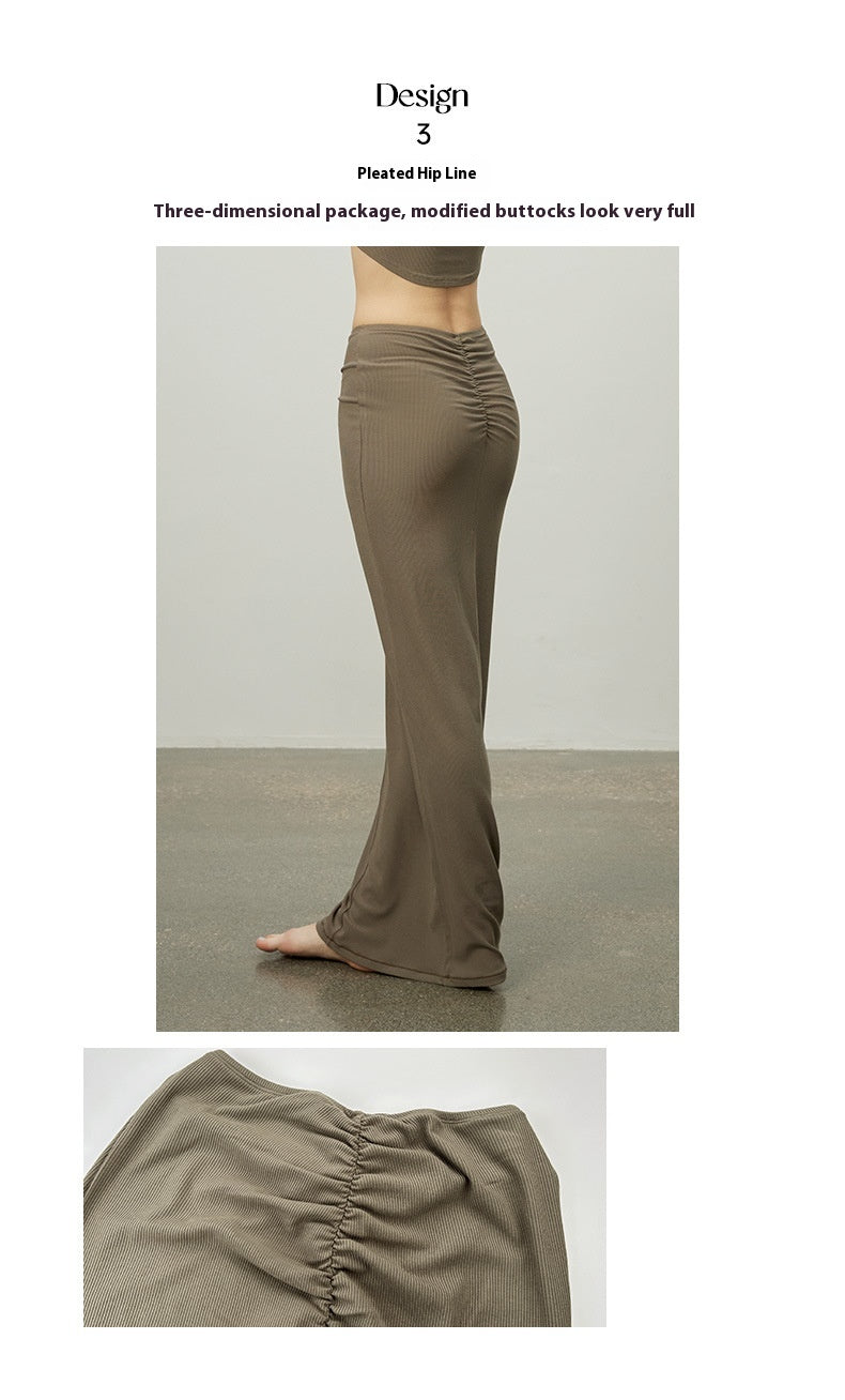 Female Modal Sports Fishtail Line High Elastic Breathability Yoga Skirt