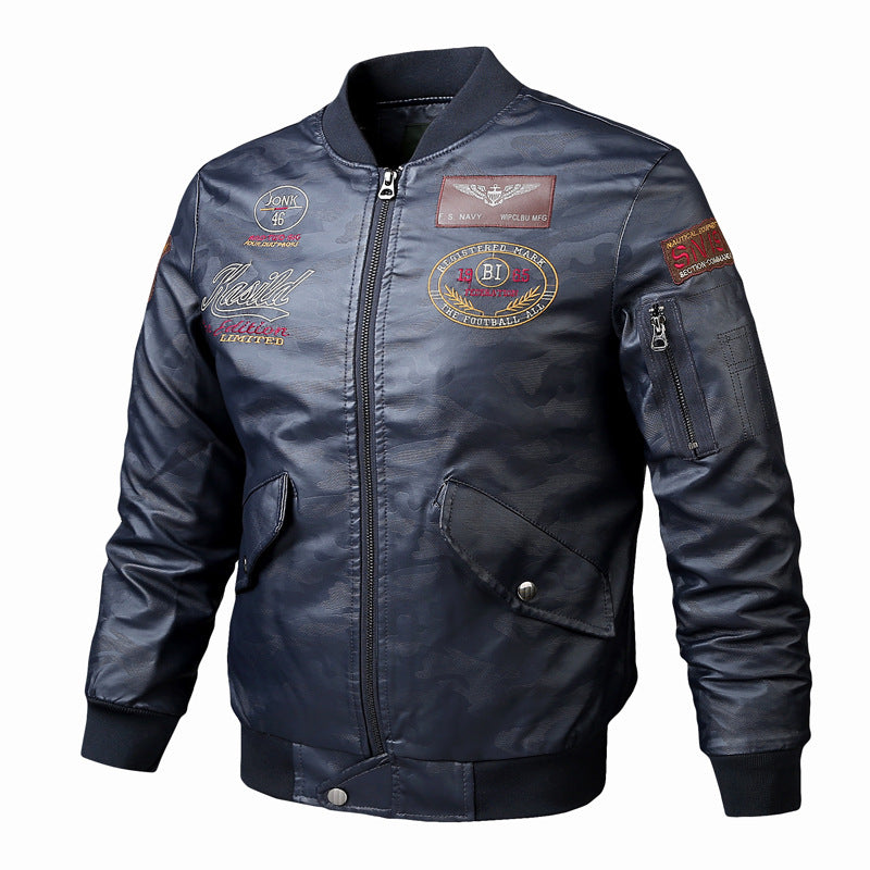 Men's Casual Fashion Leather Jacket Coat