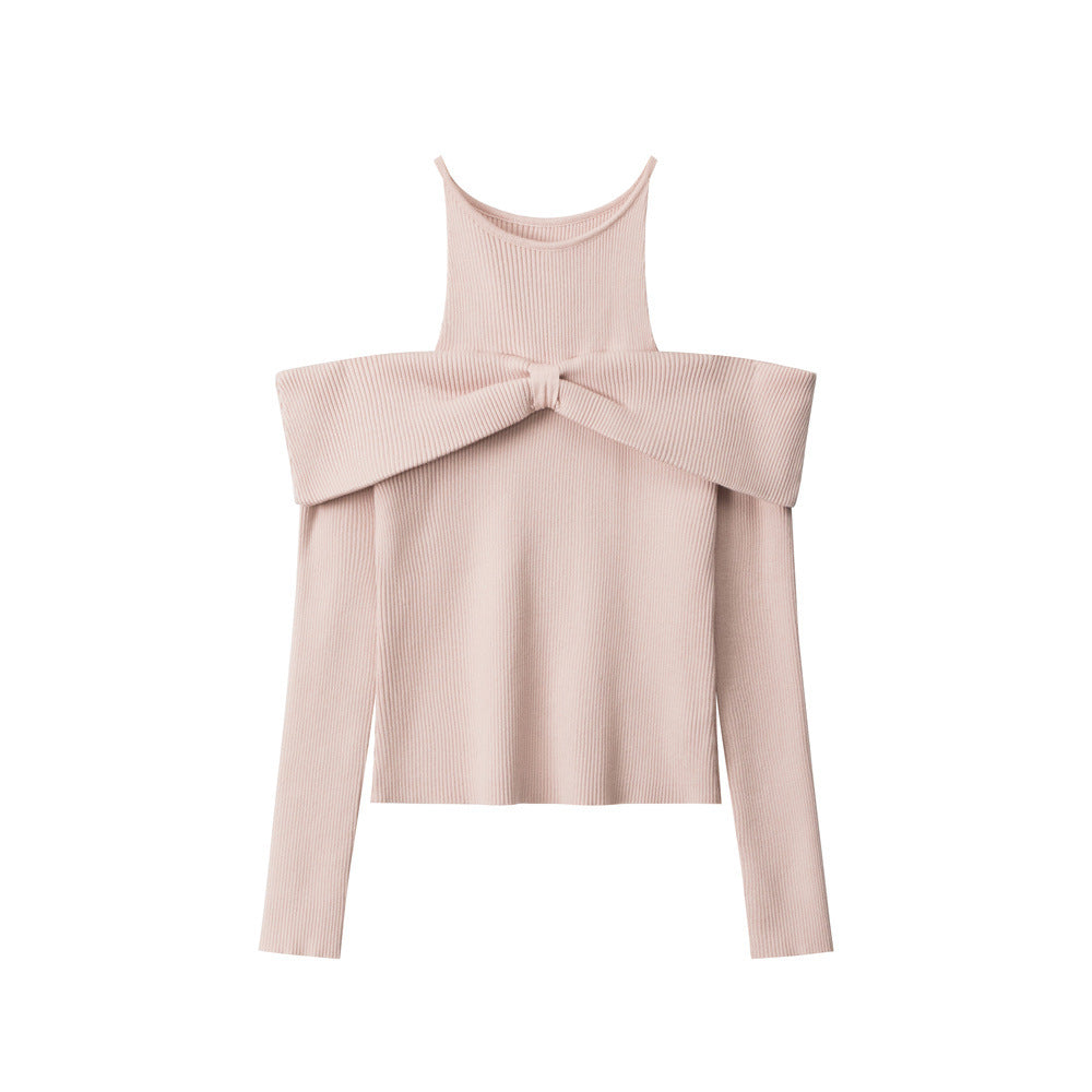 Off-neck High-end Design Pure Style Sweater
