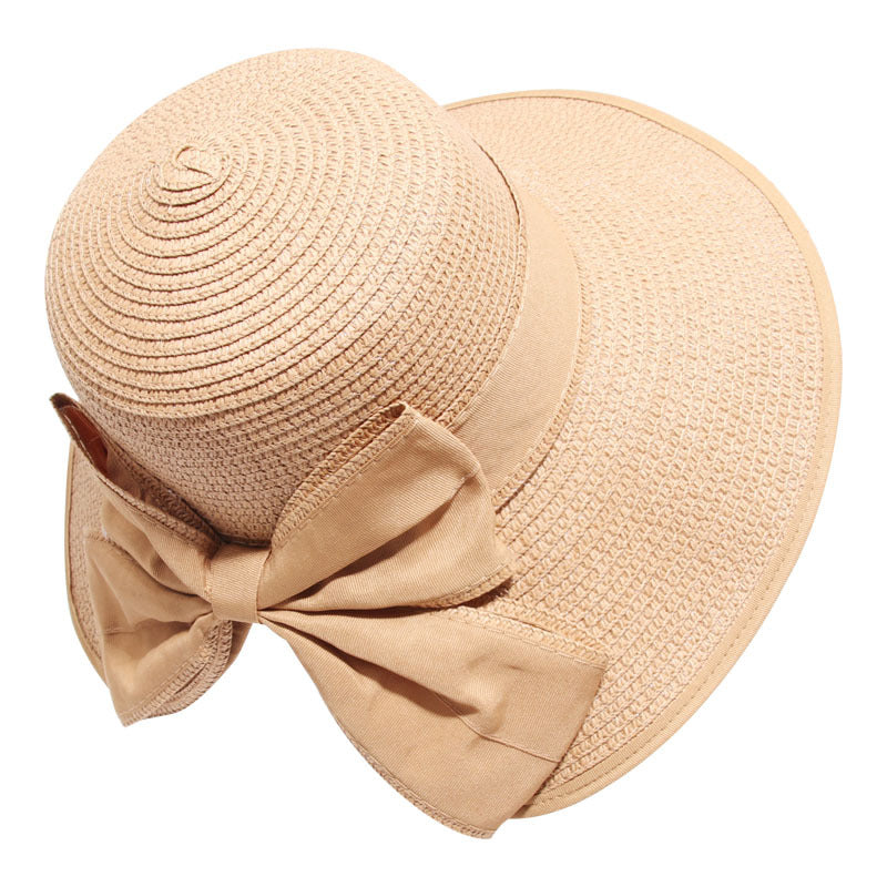 Women's All-match Shade Sun Protection Straw Hat Outdoor Bow