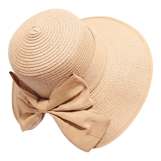 Women's All-match Shade Sun Protection Straw Hat Outdoor Bow