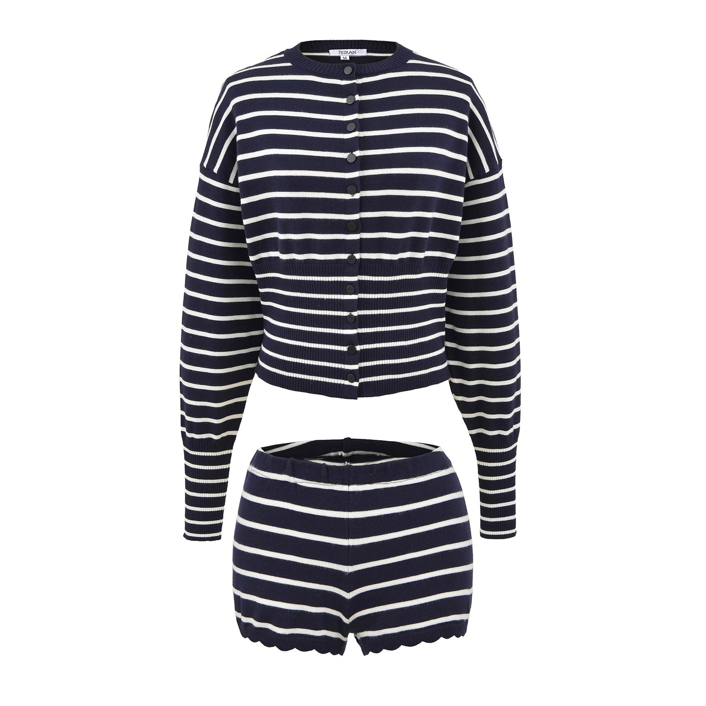 New Relaxed-fit Knitted Striped Crew-neck Long-sleeve Top