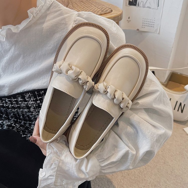 Round Toe Niche College Style Korean Style Small Leather Shoes