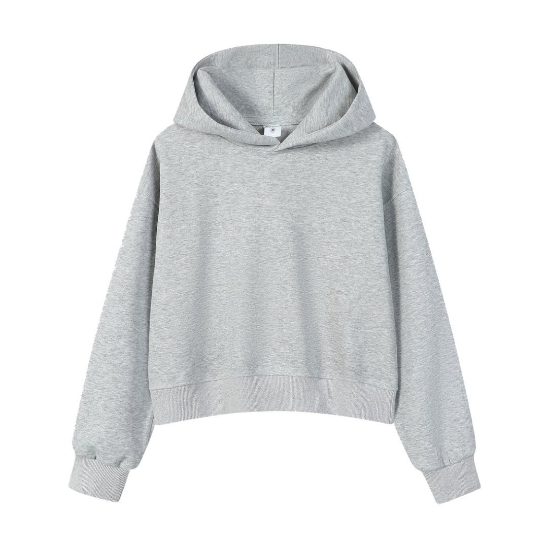 Women's Cotton Composite Cropped Hoodie