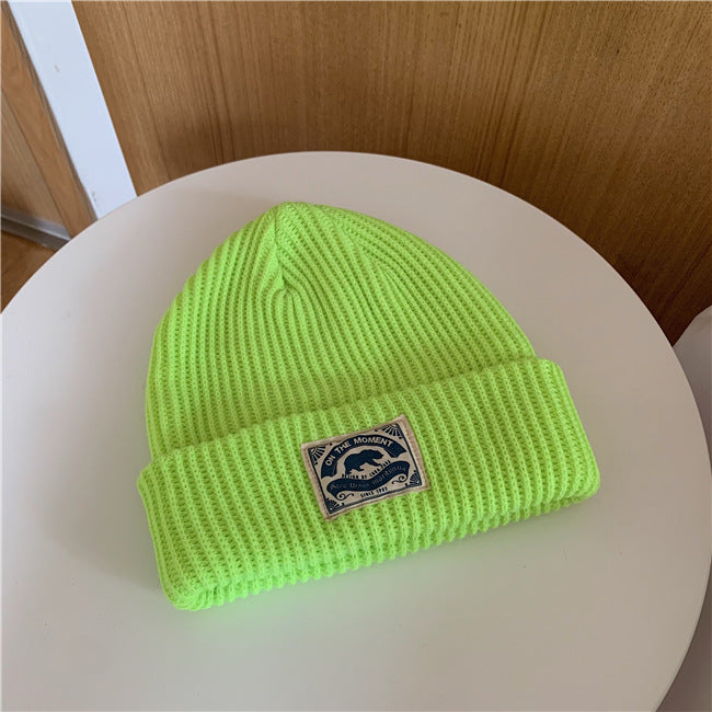 Japanese Patch Wool Hat Warm All-match Knitted
