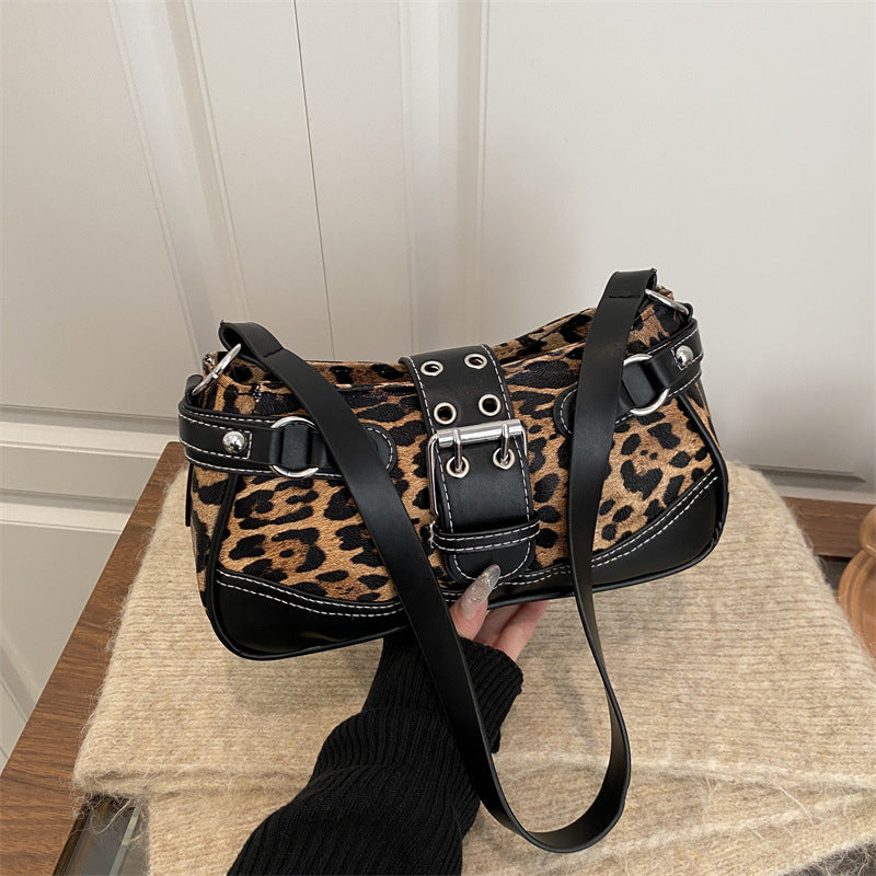 Womens Leopard-Print Elegant Shoulder Bag