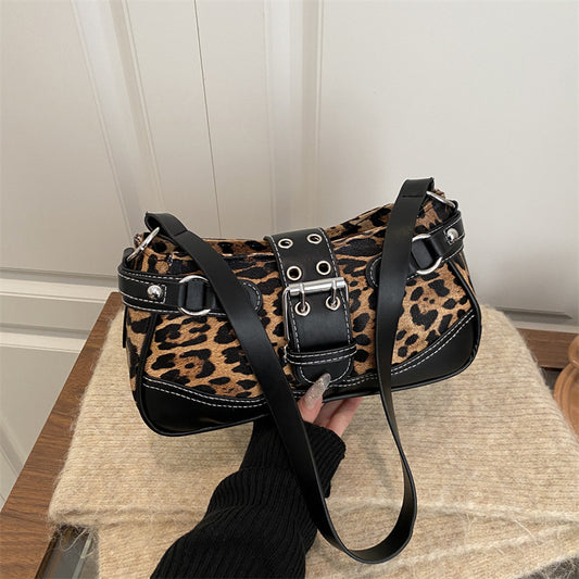 Womens Leopard-Print Elegant Shoulder Bag