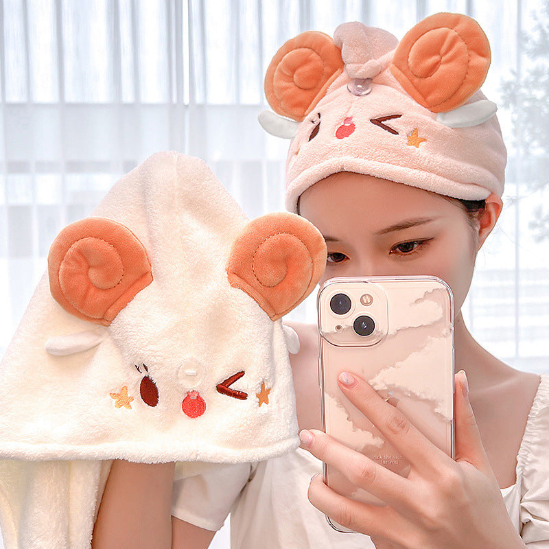 Cartoon Coral Fleece Shepherd XINGX Hair Dryer Hat