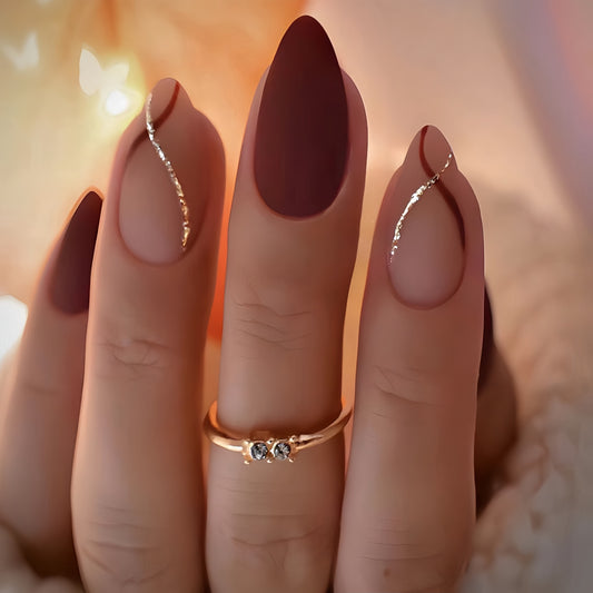 Hand-worn Armor Almond-shaped Solid Color Pattern Nail Tips