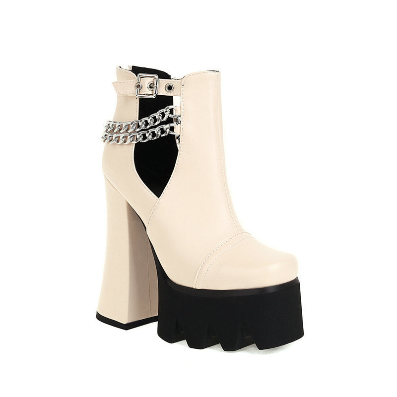 Women's Super High Heel Sandals Chunky Fish Mouth Shoes