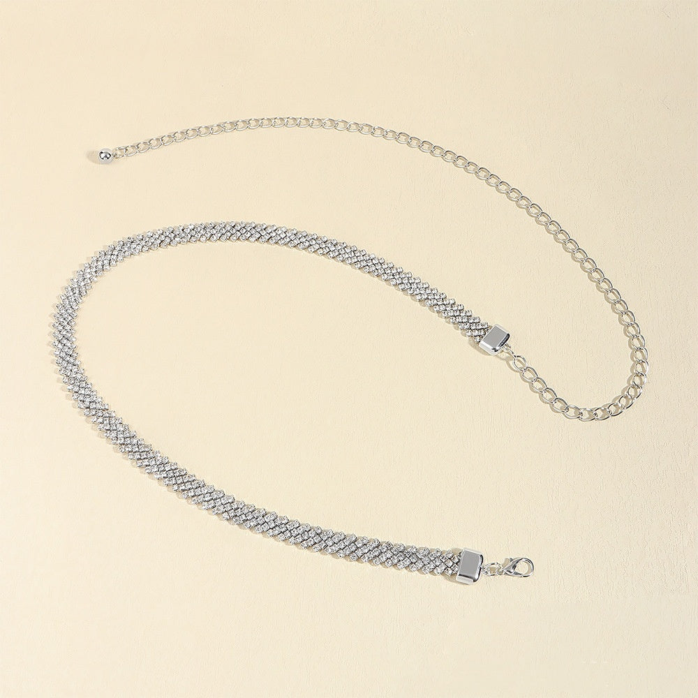 Crystal Chain Rhinestone Inlaid Waist Chain