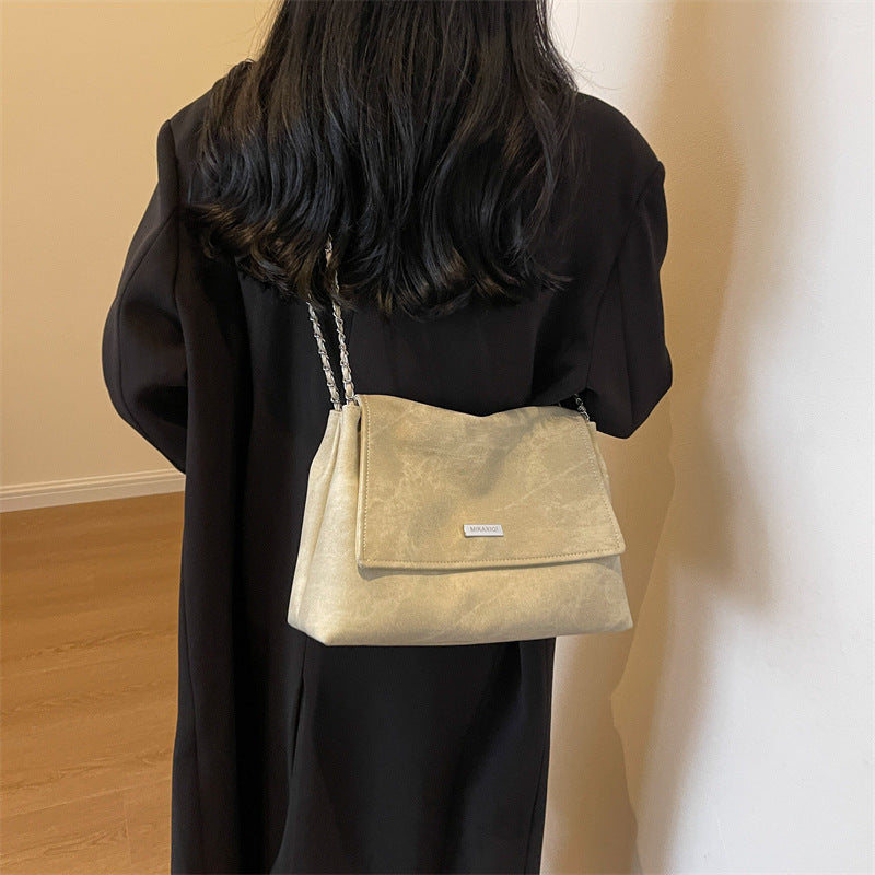 Texture Chain Shoulder Bag Crossbody Commuter Tote
