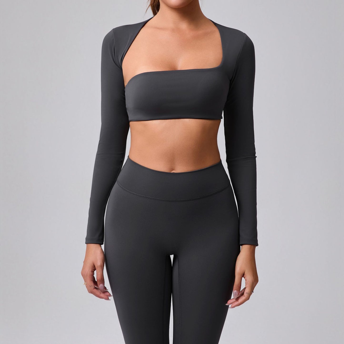 Efterårs sandbørstet sjal langærmet yogatøj