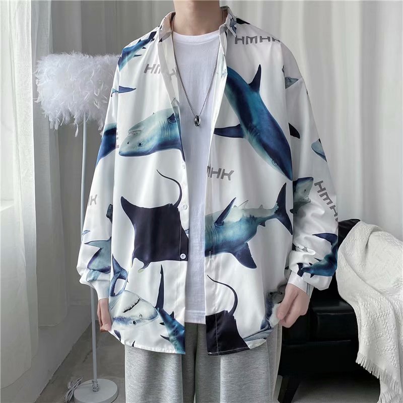 Hong Kong Style Vintage Floral Shirt Men